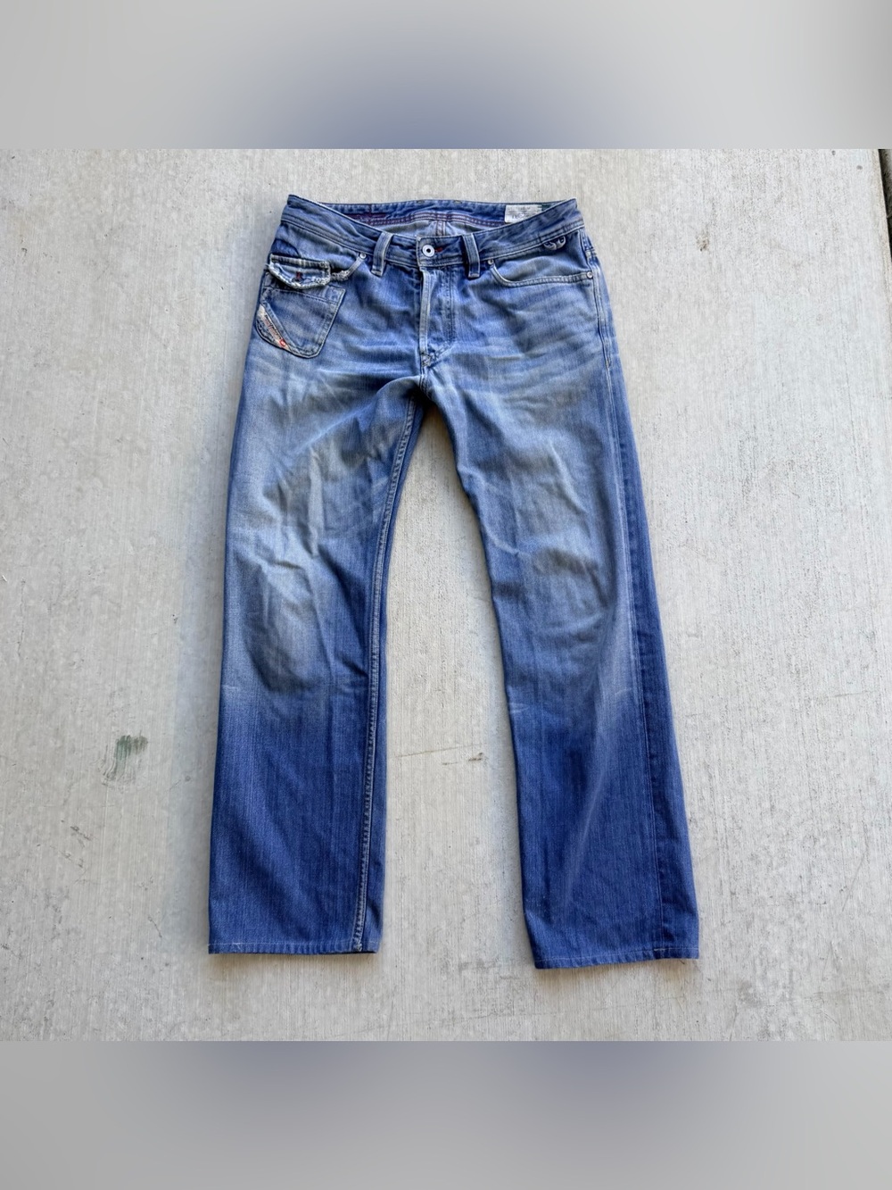 Diesel Lugger Jeans Straight Fit Light Wash Men Size 31x32 Made In Italy